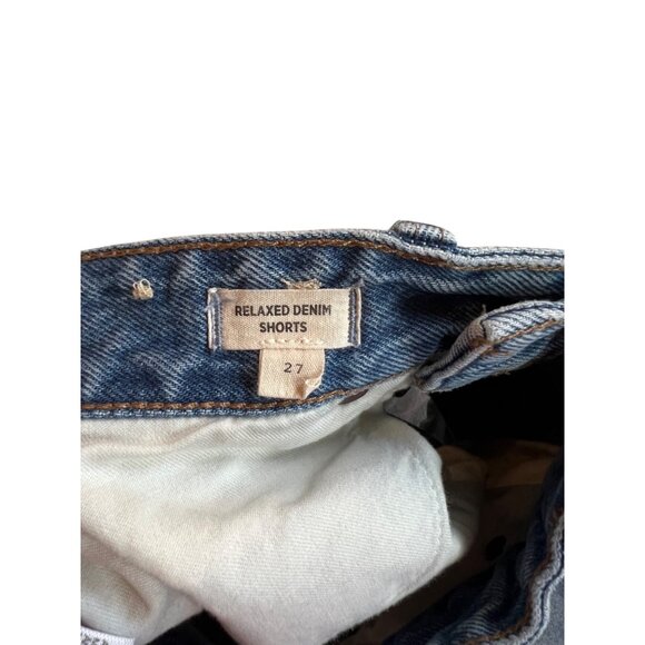 Madewell Relaxed Denim Jean Shorts Women's Size 27 Light Blue Distressed - Picture 3 of 4